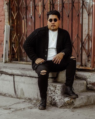 С чем носить вязаный кардиган мужчине