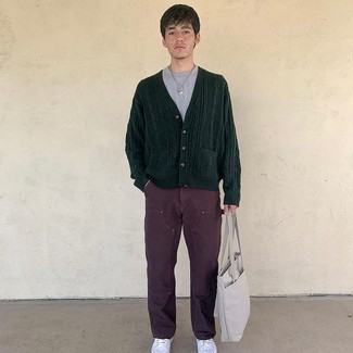 С чем носить вязаный кардиган мужчине