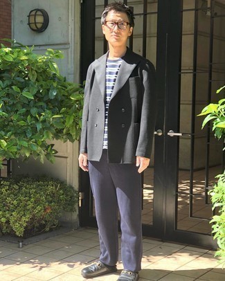 С чем носить вязаные брюки чинос