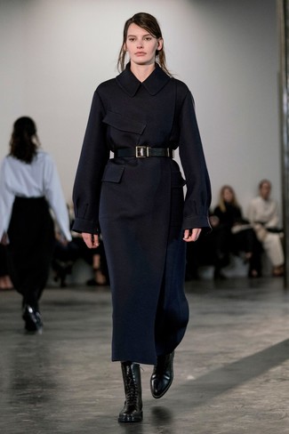 Как носить ботинки на шнуровке с пальто женщине