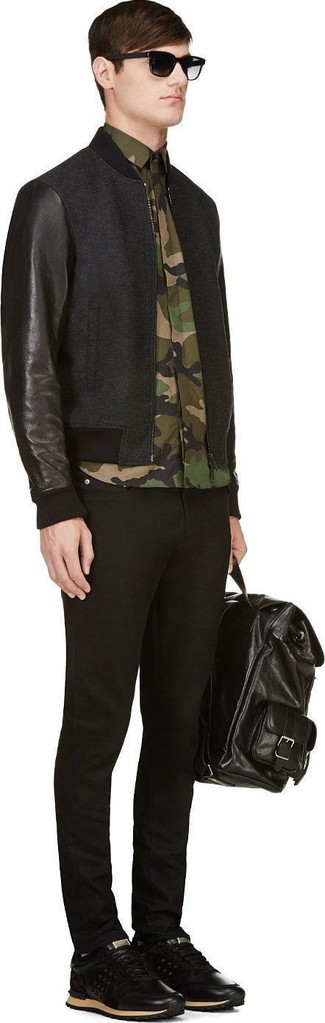 С чем носить кожаные кроссовки мужчине