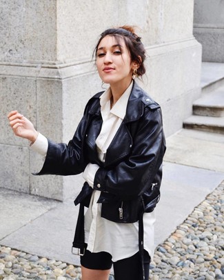 С чем носить кожаную косуху женщине