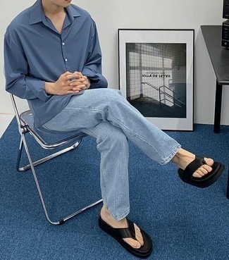 С чем носить кожаные сланцы мужчине