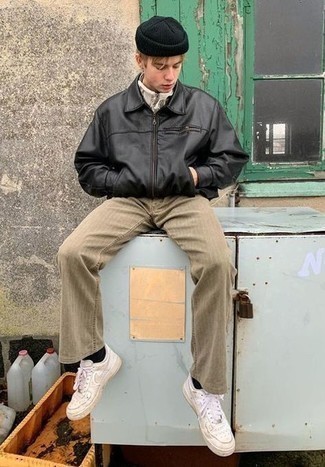 С чем носить кожаную куртку харрингтон