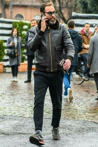 С чем носить кожаную куртку харрингтон