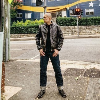 С чем носить кожаную куртку харрингтон