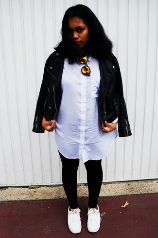 Какие платья носить с кожаной курткой