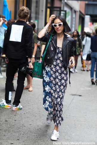 Какие платья носить с кожаной курткой