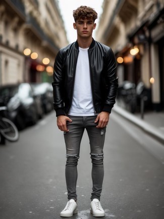 С чем носить кожаную куртку мужчине