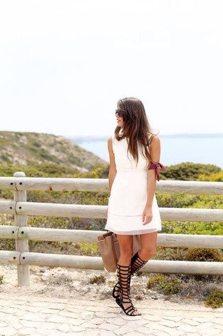 С чем носить кожаные высоких гладиаторов