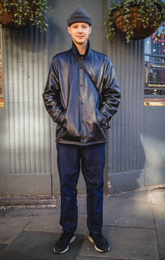 С чем носить кожаную куртку-рубашку мужчине