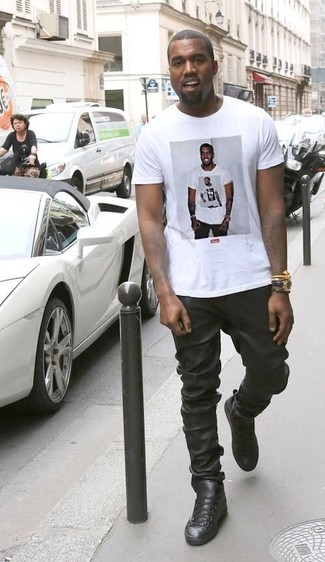 С чем носить кожаные спортивные штаны мужчине