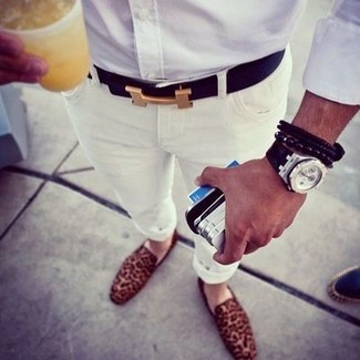 С чем носить лоферы с леопардовым принтом мужчине