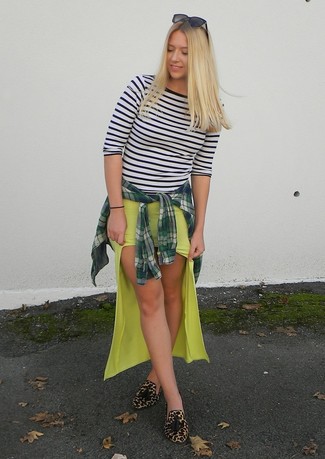 С чем носить лоферы с леопардовым принтом женщине