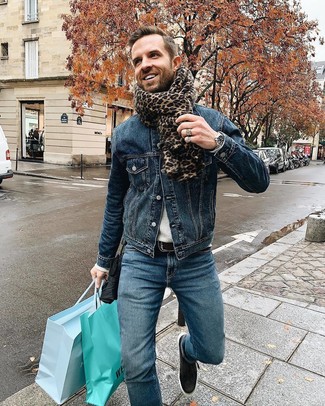 С чем носить шарф с леопардовым принтом мужчине