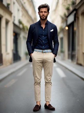 С чем носить голубой ремень мужчине