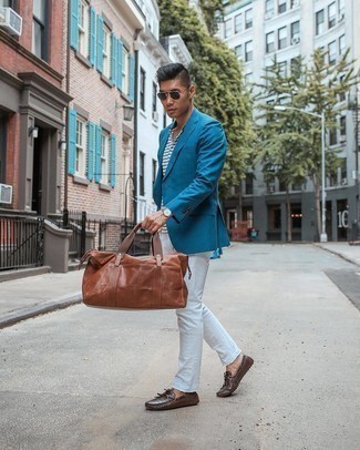 Какие мокасины носить с голубым пиджаком мужчине