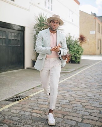 С чем носить голубой пиджак мужчине