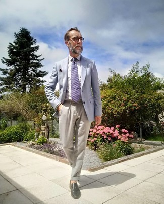 С чем носить голубой пиджак мужчине