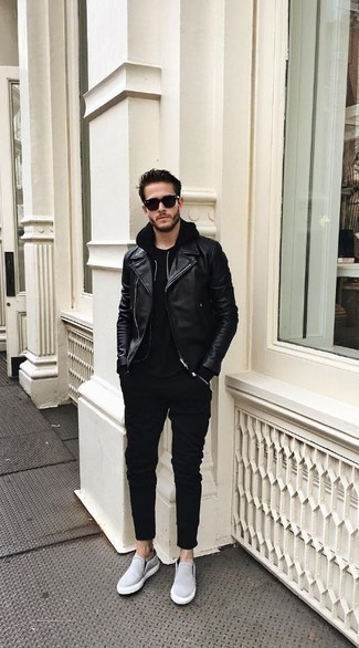 С чем носить голубые слипоны из плотной ткани мужчине