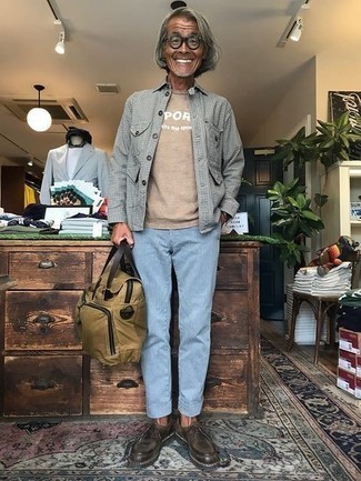 Какие ботинки дезерты носить с голубыми брюками чинос