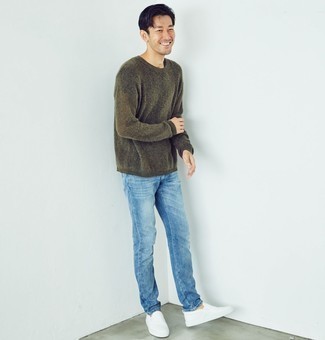 Какие слипоны носить с голубыми джинсами мужчине