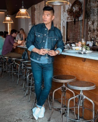 С чем носить голубые кожаные часы мужчине