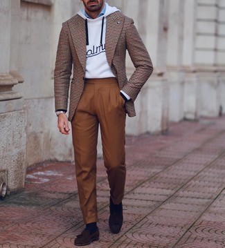 С чем носить голубую рубашку с длинным рукавом мужчине