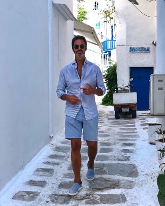 С чем носить голубые слипоны мужчине