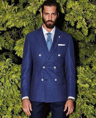 С чем носить голубой галстук мужчине