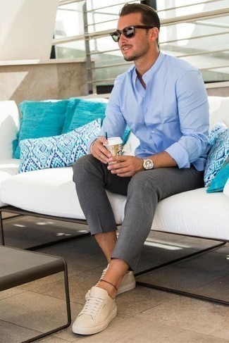 С чем носить голубые часы мужчине