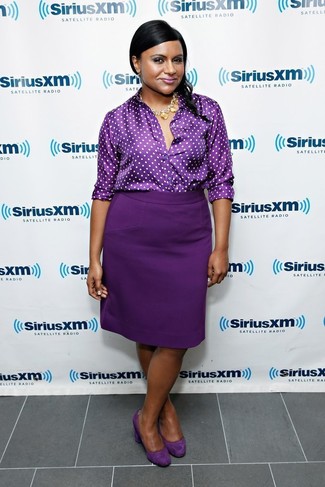 С чем носить светло-фиолетовую блузку