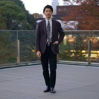 С чем носить светло-фиолетовую куртку мужчине