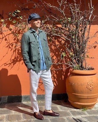 С чем носить льняные брюки чинос