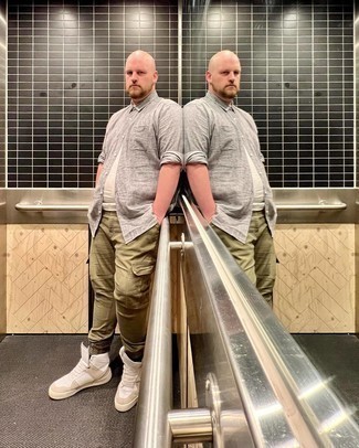 С чем носить льняную рубашку с длинным рукавом мужчине