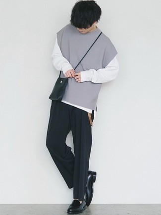 Как носить лоферы с трикотажным жилетом мужчине