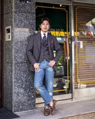 Как носить лоферы с жилетом