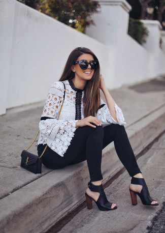 Как носить блузку с длинным рукавом с джинсами