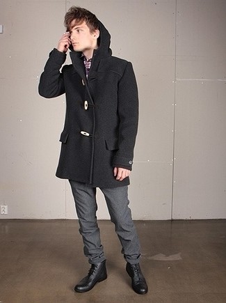 Как носить рубашку с длинным рукавом с дафлкотом мужчине