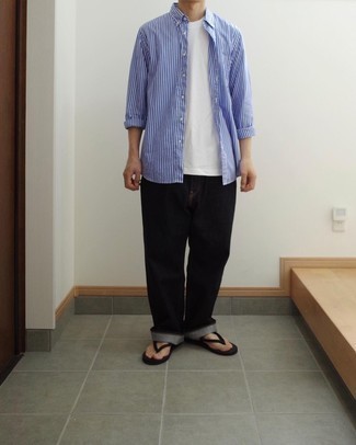 Как носить рубашку с длинным рукавом с сланцами мужчине