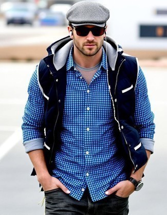 Как носить рубашку с длинным рукавом с курткой без рукавов мужчине