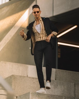 Как носить рубашку с длинным рукавом с костюмом