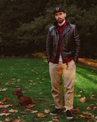 Как носить низкие кеды с косухой мужчине