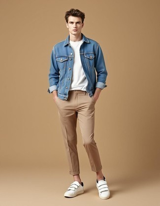 Как носить низкие кеды с джинсовой курткой мужчине