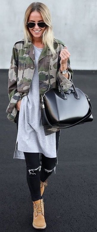 С чем носить куртку в стиле милитари