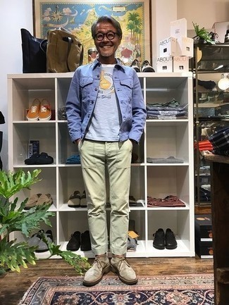 Какие ботинки дезерты носить с мятными брюками чинос