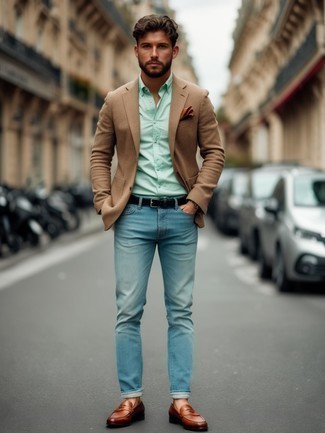 Какие пиджаки носить с мятной классической рубашкой мужчине