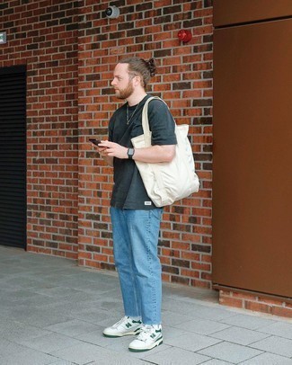 С чем носить мятные кожаные кеды мужчине