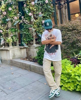 С чем носить мятные кожаные кеды мужчине