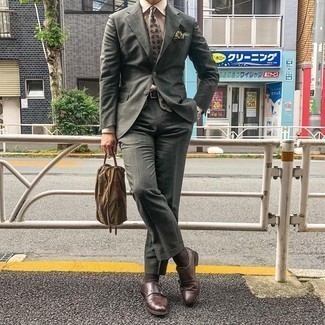 С чем носить мятный нагрудный платок с принтом